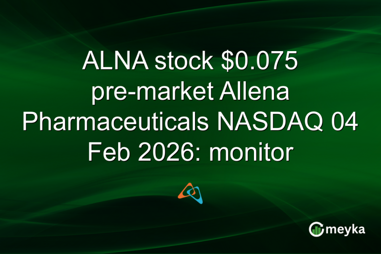 ALNA stock $0.075 pre-market Allena Pharmaceuticals NASDAQ 04 Feb 2026: monitor
