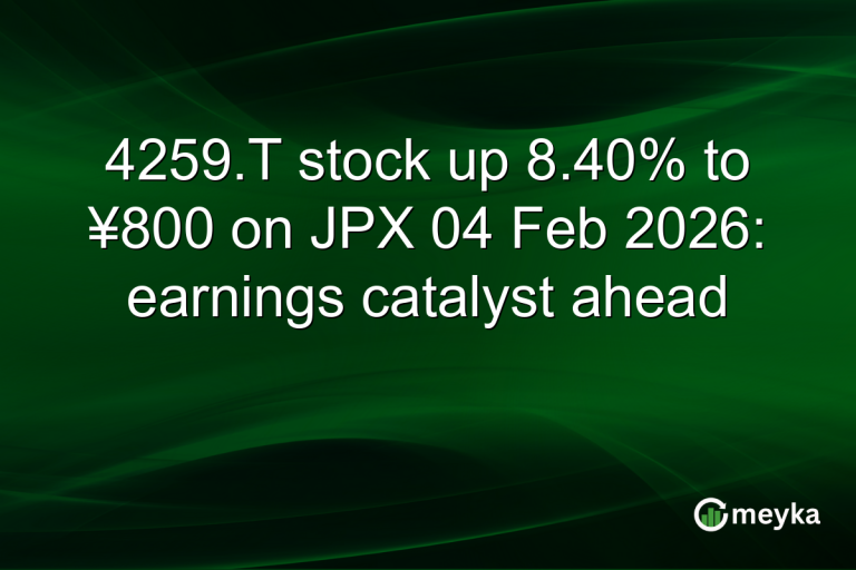4259.T stock up 8.40% to ¥800 on JPX 04 Feb 2026: earnings catalyst ahead
