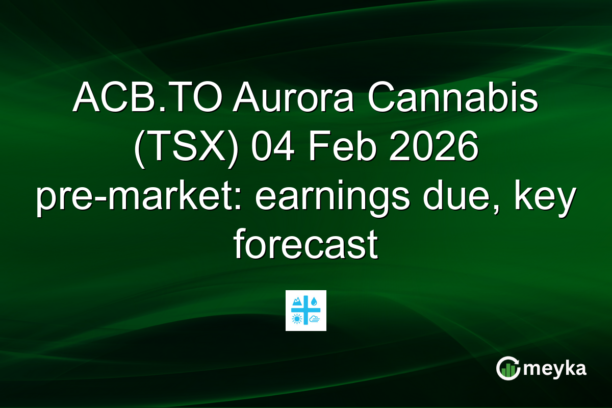 ACB.TO Aurora Cannabis (TSX) 04 Feb 2026 pre-market: earnings due, key forecast