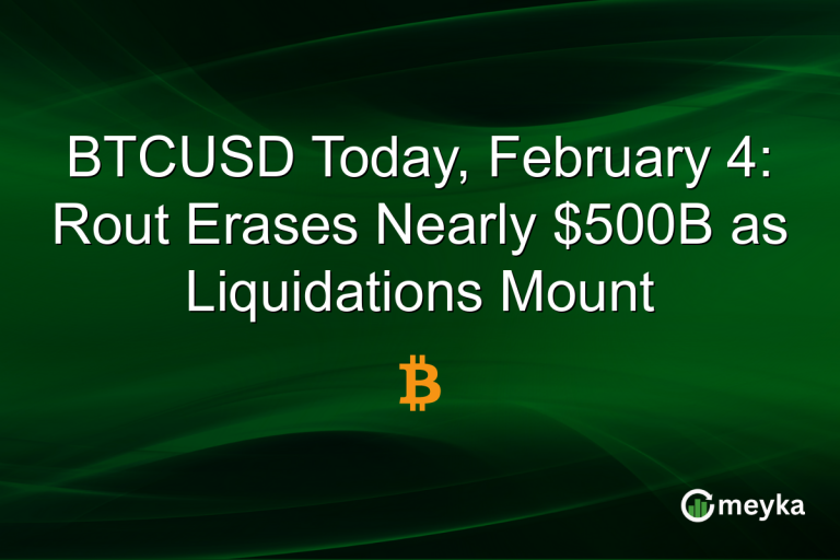 BTCUSD Today, February 4: Rout Erases Nearly $500B as Liquidations Mount