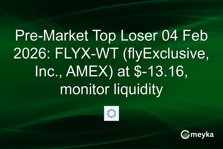 Pre-Market Top Loser 04 Feb 2026: FLYX-WT (flyExclusive, Inc., AMEX) at $-13.16, monitor liquidity