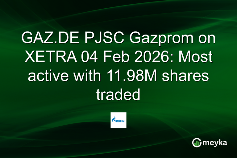 GAZ.DE PJSC Gazprom on XETRA 04 Feb 2026: Most active with 11.98M shares traded