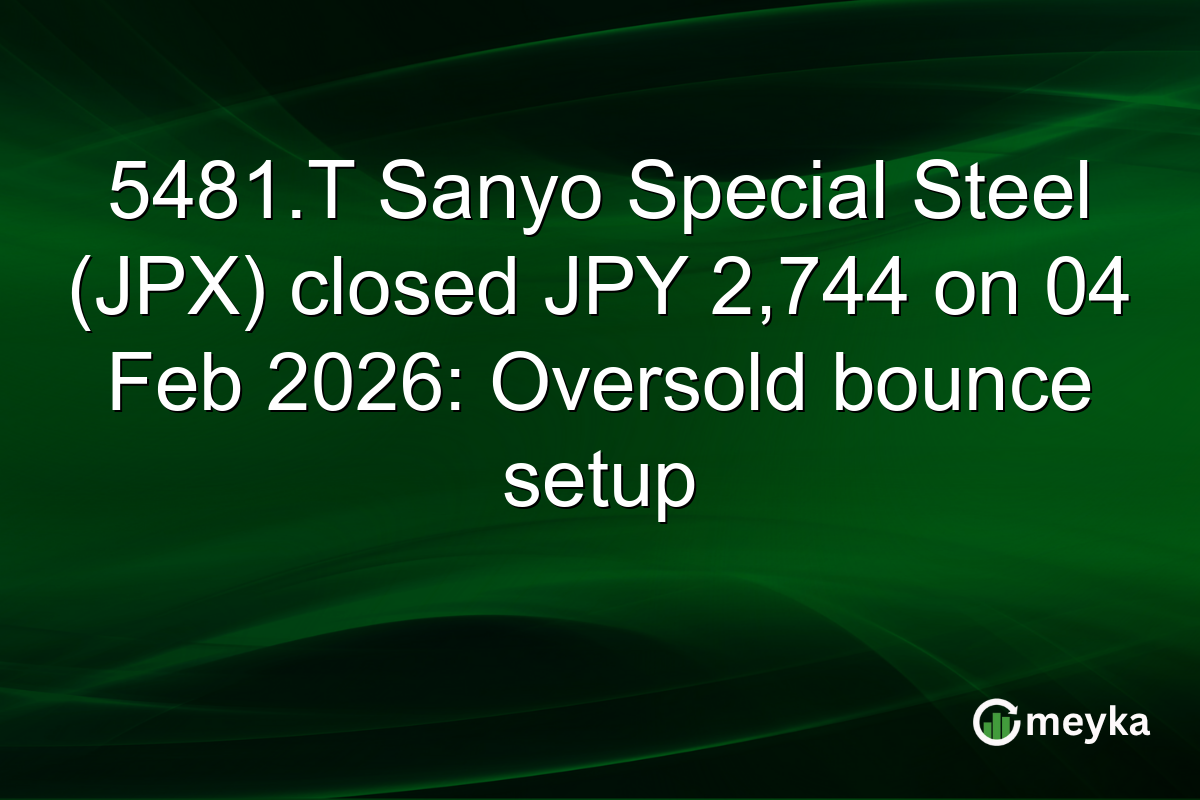 5481.T Sanyo Special Steel (JPX) closed JPY 2,744 on 04 Feb 2026: Oversold bounce setup