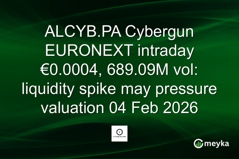 ALCYB.PA Cybergun EURONEXT intraday €0.0004, 689.09M vol: liquidity spike may pressure valuation 04 Feb 2026