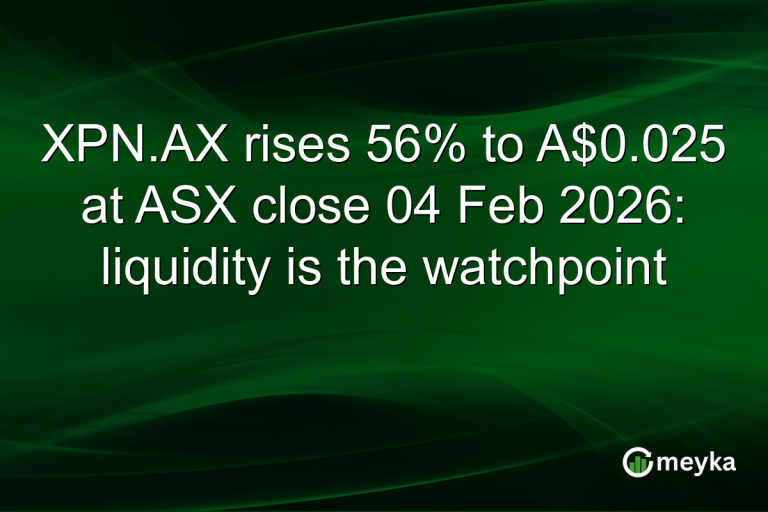 XPN.AX rises 56% to A$0.025 at ASX close 04 Feb 2026: liquidity is the watchpoint