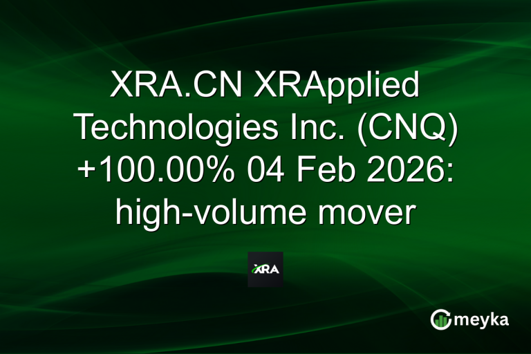 XRA.CN XRApplied Technologies Inc. (CNQ) +100.00% 04 Feb 2026: high-volume mover