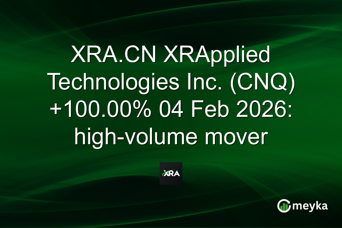 XRA.CN XRApplied Technologies Inc. (CNQ) +100.00% 04 Feb 2026: high-volume mover