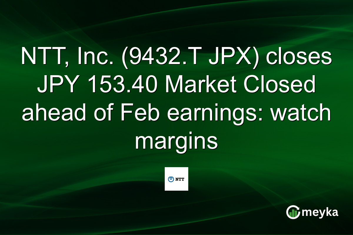 NTT, Inc. (9432.T JPX) closes JPY 153.40 Market Closed ahead of Feb earnings: watch margins