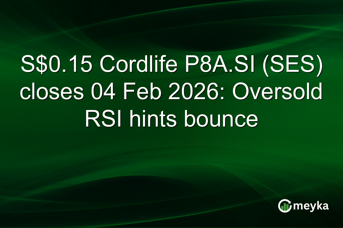 S$0.15 Cordlife P8A.SI (SES) closes 04 Feb 2026: Oversold RSI hints bounce