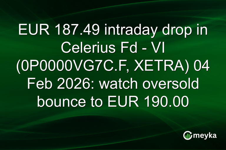 EUR 187.49 intraday drop in Celerius Fd - VI (0P0000VG7C.F, XETRA) 04 Feb 2026: watch oversold bounce to EUR 190.00