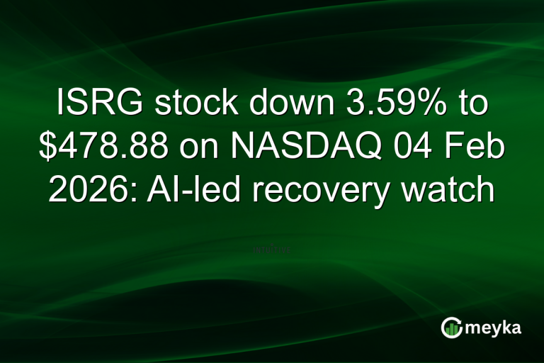 ISRG stock down 3.59% to $478.88 on NASDAQ 04 Feb 2026: AI-led recovery watch