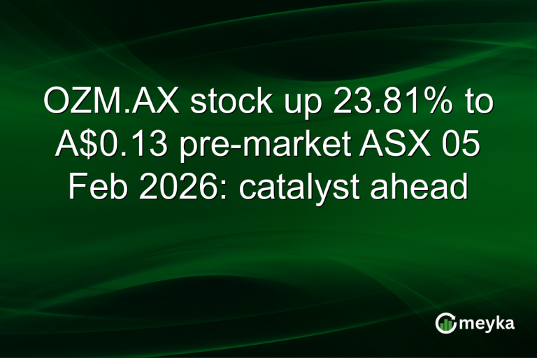 OZM.AX stock up 23.81% to A$0.13 pre-market ASX 05 Feb 2026: catalyst ahead