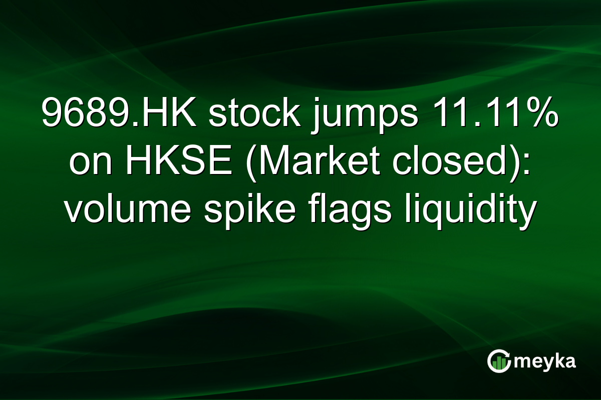 9689.HK stock jumps 11.11% on HKSE (Market closed): volume spike flags liquidity