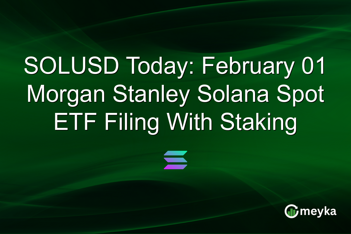 SOLUSD Today: February 01 Morgan Stanley Solana Spot ETF Filing With Staking