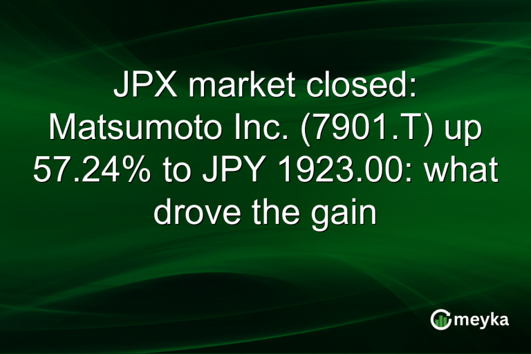 JPX market closed: Matsumoto Inc. (7901.T) up 57.24% to JPY 1923.00: what drove the gain