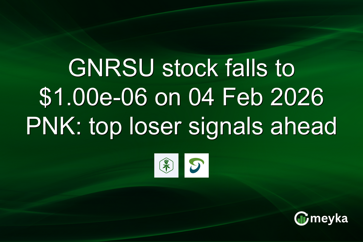 GNRSU stock falls to $1.00e-06 on 04 Feb 2026 PNK: top loser signals ahead