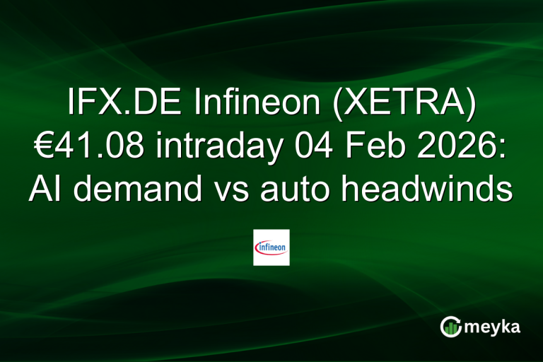 IFX.DE Infineon (XETRA) €41.08 intraday 04 Feb 2026: AI demand vs auto headwinds