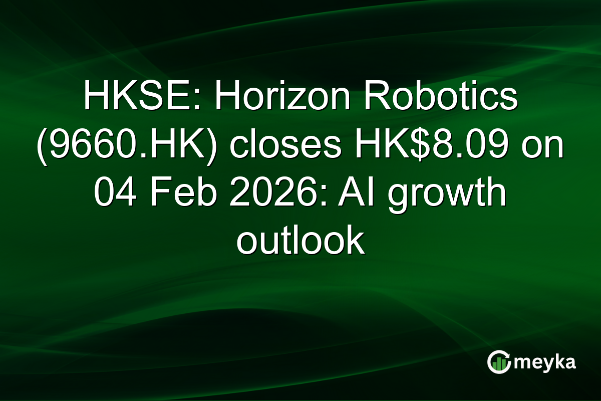 HKSE: Horizon Robotics (9660.HK) closes HK$8.09 on 04 Feb 2026: AI growth outlook