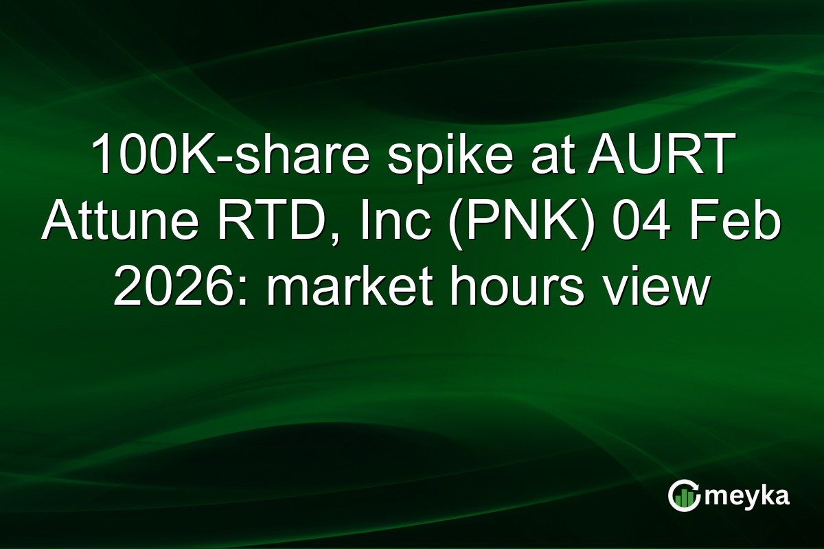 100K-share spike at AURT Attune RTD, Inc (PNK) 04 Feb 2026: market hours view