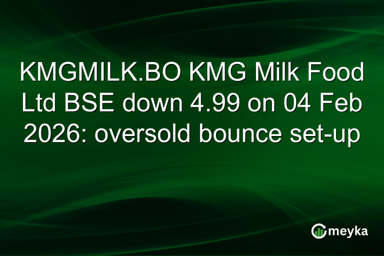 KMGMILK.BO KMG Milk Food Ltd BSE down 4.99 on 04 Feb 2026: oversold bounce set-up