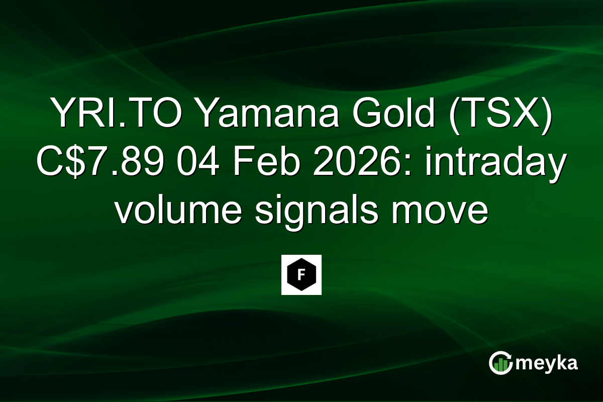 YRI.TO Yamana Gold (TSX) C$7.89 04 Feb 2026: intraday volume signals move