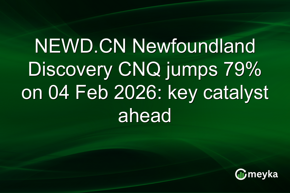 NEWD.CN Newfoundland Discovery CNQ jumps 79% on 04 Feb 2026: key catalyst ahead