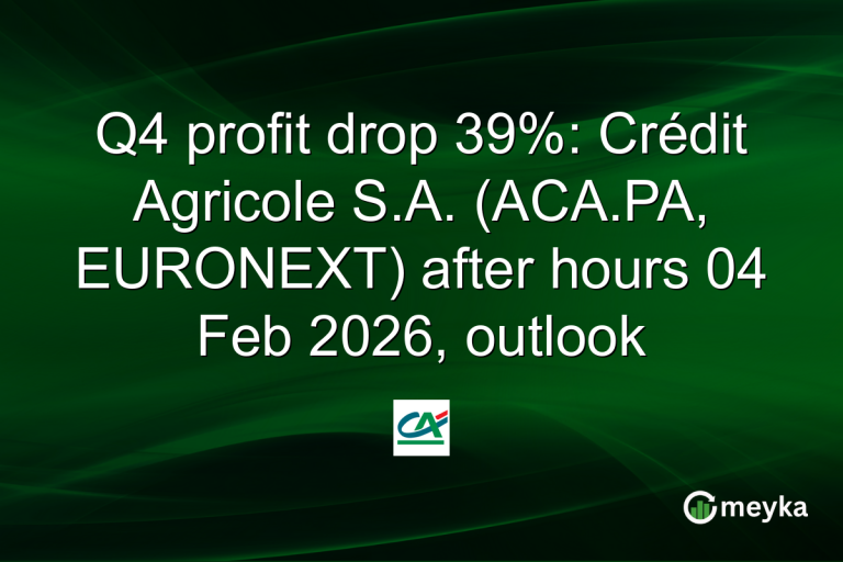Q4 profit drop 39%: Crédit Agricole S.A. (ACA.PA, EURONEXT) after hours 04 Feb 2026, outlook