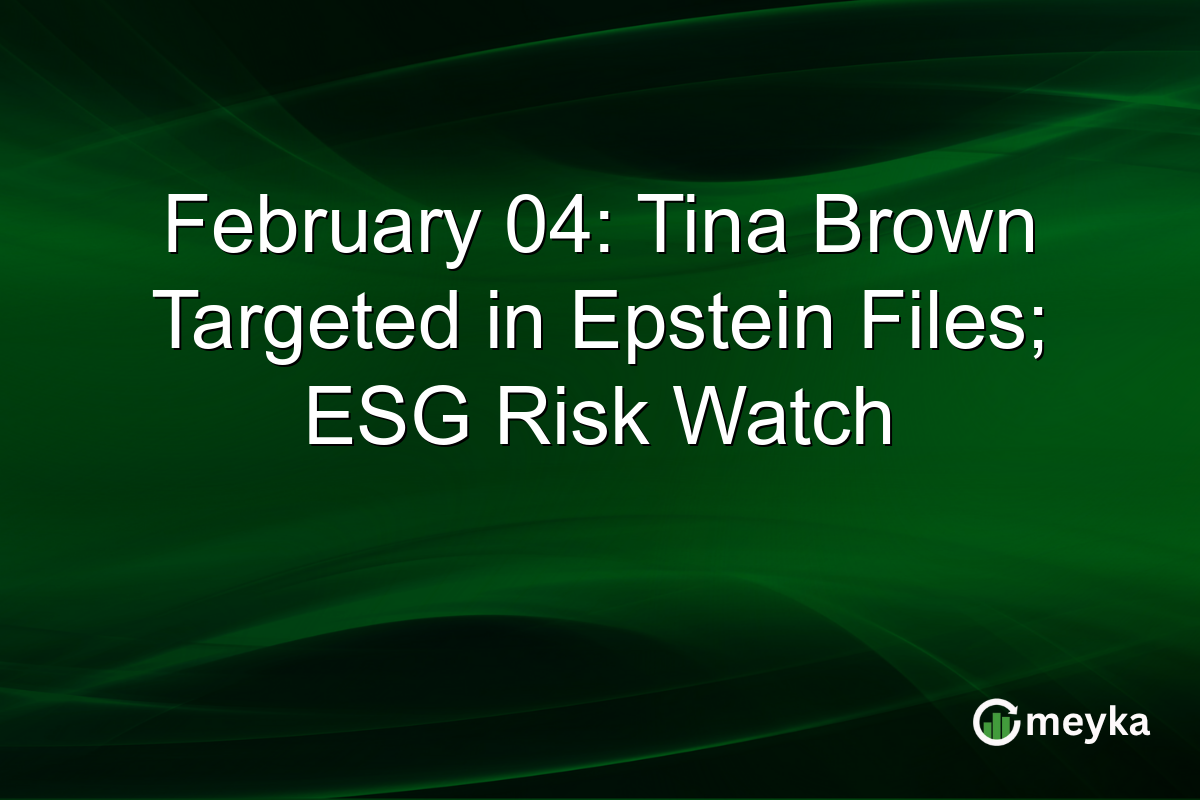 February 04: Tina Brown Targeted in Epstein Files; ESG Risk Watch