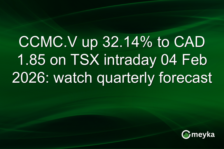 CCMC.V up 32.14% to CAD 1.85 on TSX intraday 04 Feb 2026: watch quarterly forecast