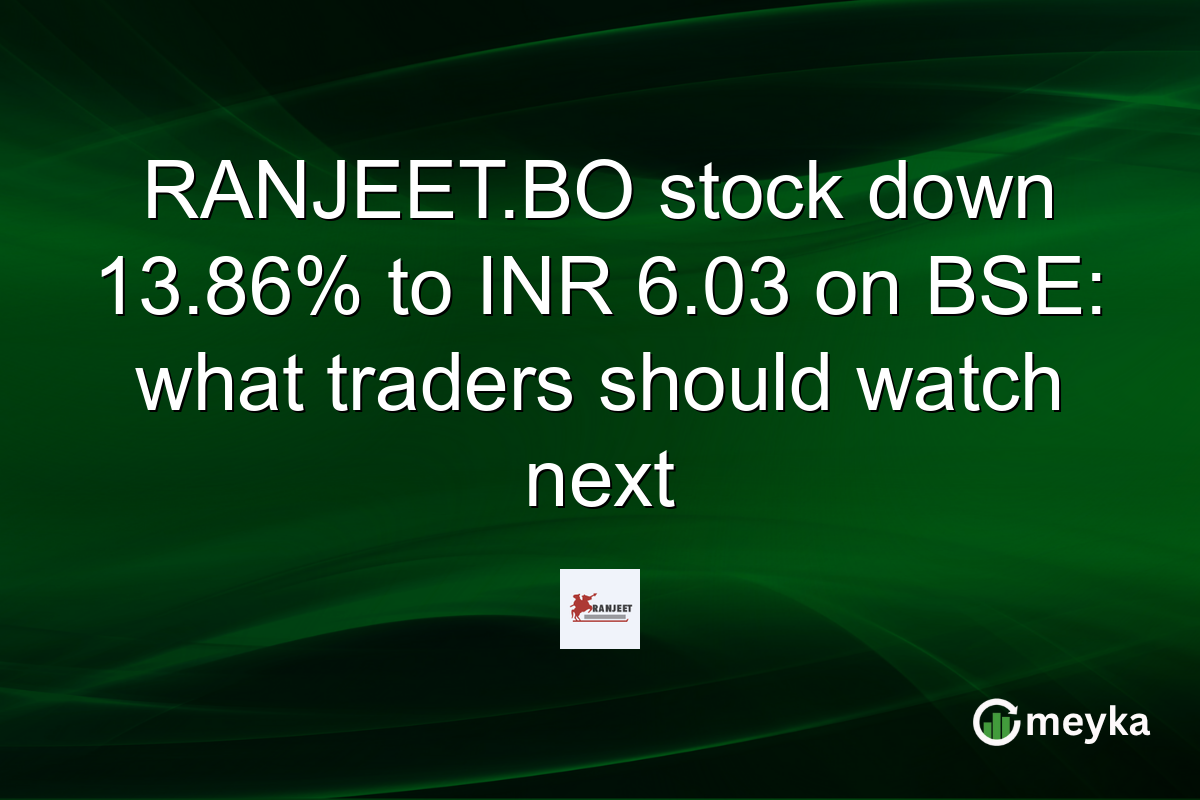RANJEET.BO stock down 13.86% to INR 6.03 on BSE: what traders should watch next
