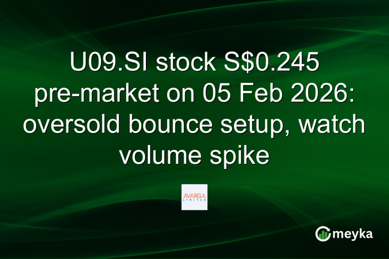 U09.SI stock S$0.245 pre-market on 05 Feb 2026: oversold bounce setup, watch volume spike