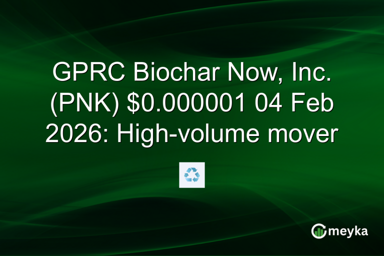 GPRC Biochar Now, Inc. (PNK) $0.000001 04 Feb 2026: High-volume mover