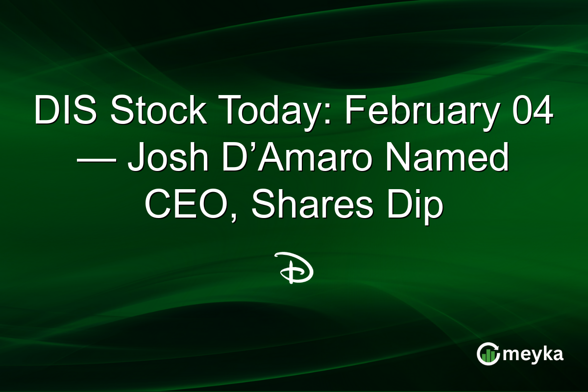 DIS Stock Today: February 04 — Josh D’Amaro Named CEO, Shares Dip