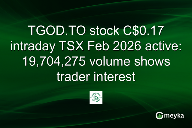 TGOD.TO stock C$0.17 intraday TSX Feb 2026 active: 19,704,275 volume shows trader interest