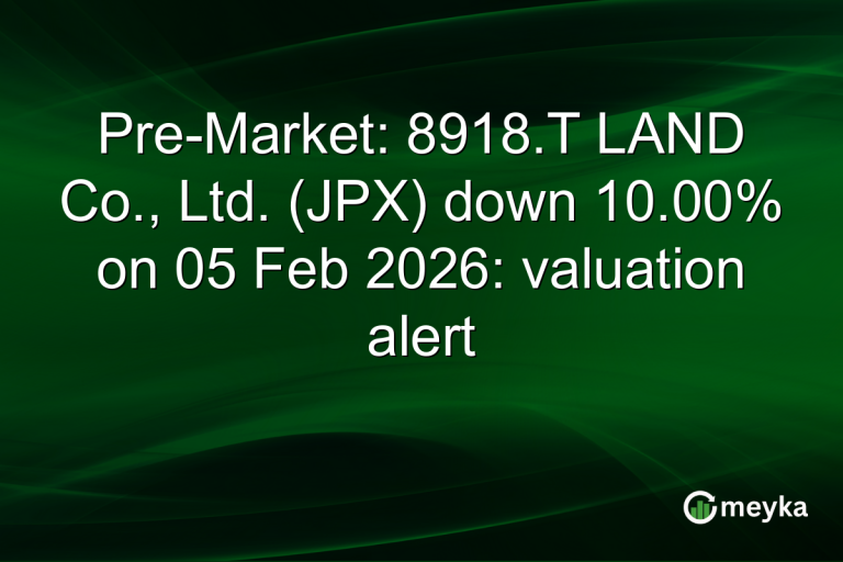 Pre-Market: 8918.T LAND Co., Ltd. (JPX) down 10.00% on 05 Feb 2026: valuation alert