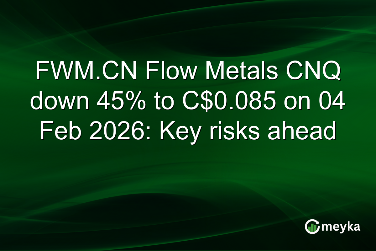 FWM.CN Flow Metals CNQ down 45% to C$0.085 on 04 Feb 2026: Key risks ahead