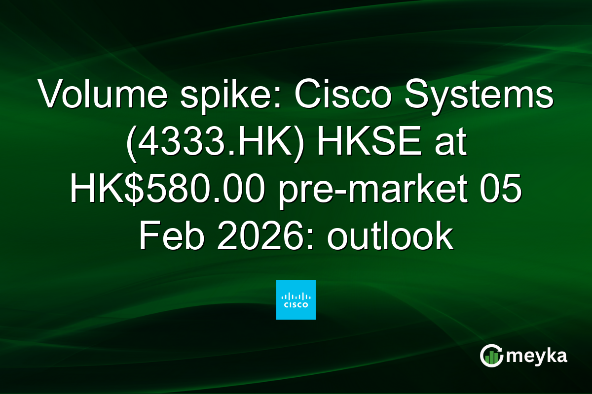 Volume spike: Cisco Systems (4333.HK) HKSE at HK$580.00 pre-market 05 Feb 2026: outlook