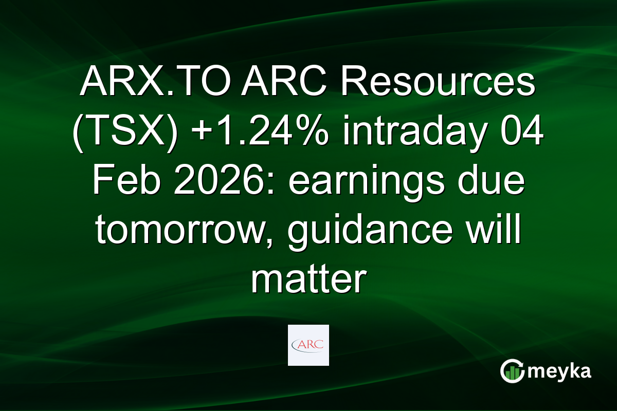 ARX.TO ARC Resources (TSX) +1.24% intraday 04 Feb 2026: earnings due tomorrow, guidance will matter