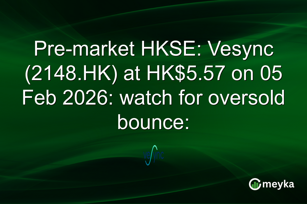 Pre-market HKSE: Vesync (2148.HK) at HK$5.57 on 05 Feb 2026: watch for oversold bounce: