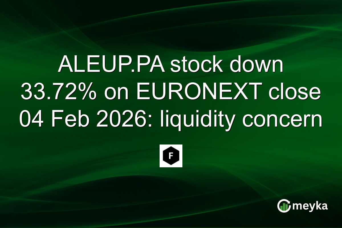 ALEUP.PA stock down 33.72% on EURONEXT close 04 Feb 2026: liquidity concern