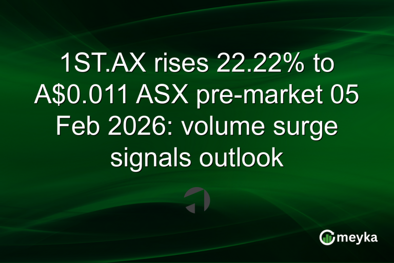 1ST.AX rises 22.22% to A$0.011 ASX pre-market 05 Feb 2026: volume surge signals outlook