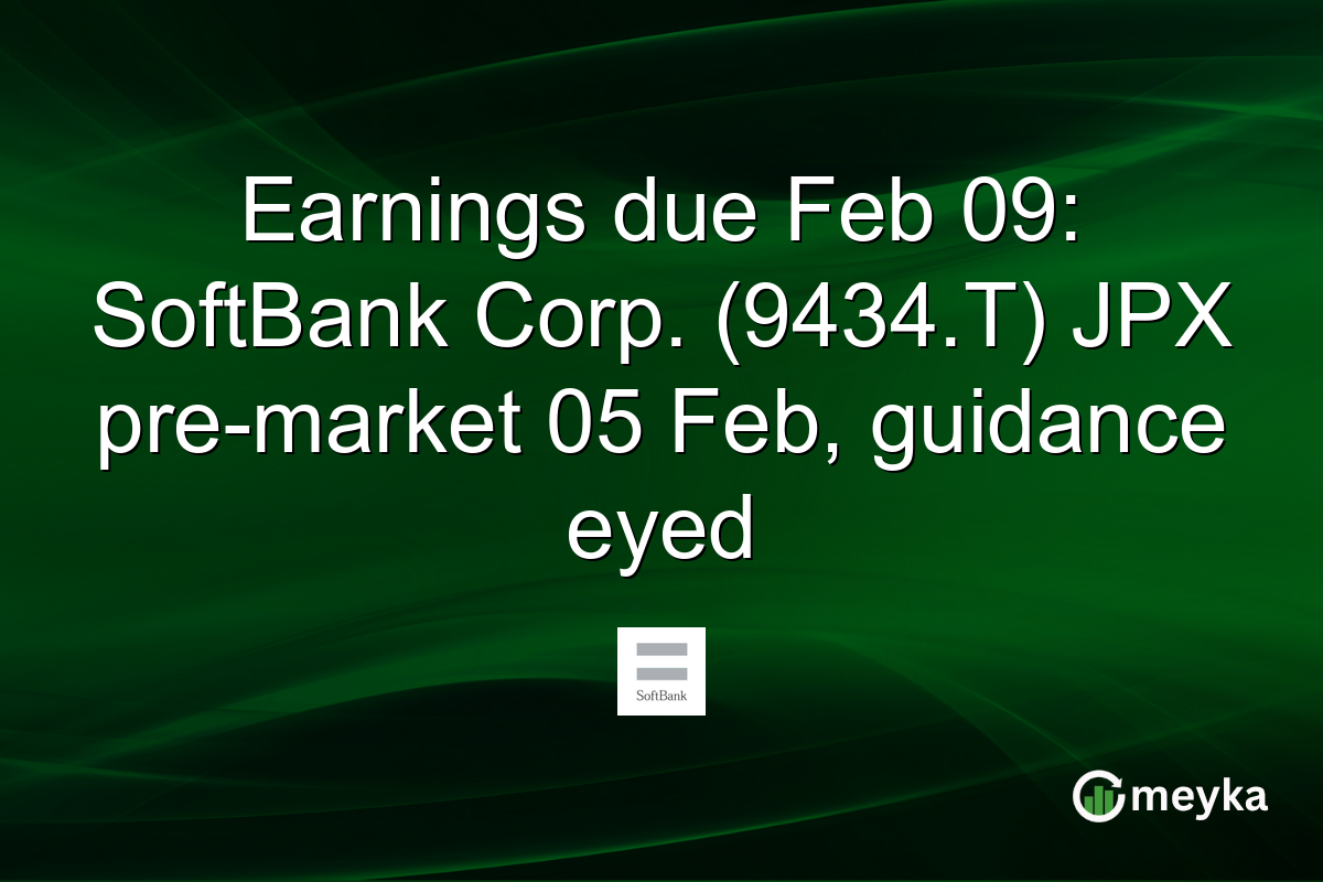 Earnings due Feb 09: SoftBank Corp. (9434.T) JPX pre-market 05 Feb, guidance eyed