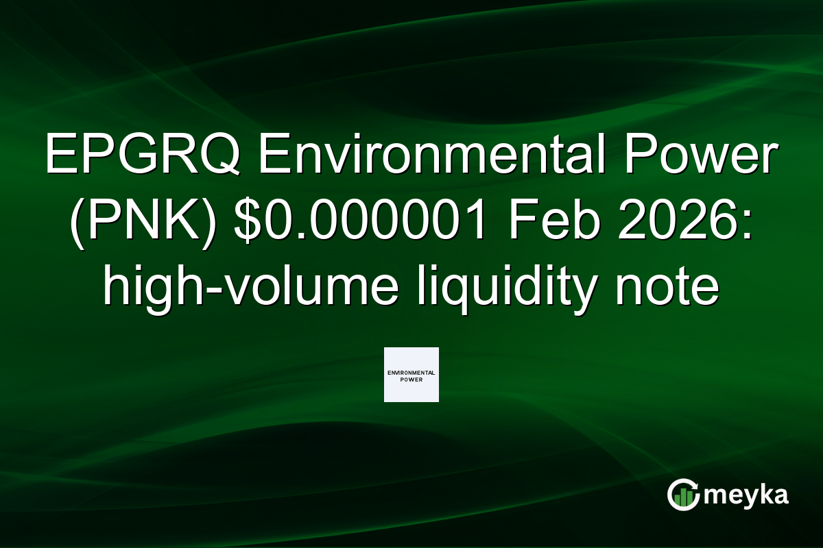 EPGRQ Environmental Power (PNK) $0.000001 Feb 2026: high-volume liquidity note