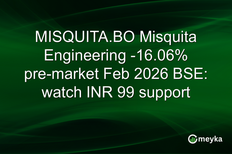 MISQUITA.BO Misquita Engineering -16.06% pre-market Feb 2026 BSE: watch INR 99 support