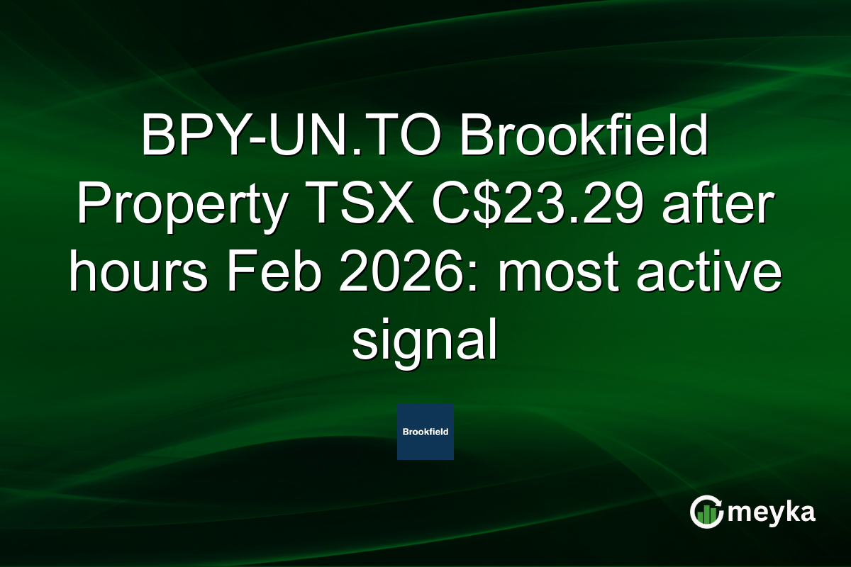 BPY-UN.TO Brookfield Property TSX C$23.29 after hours Feb 2026: most active signal