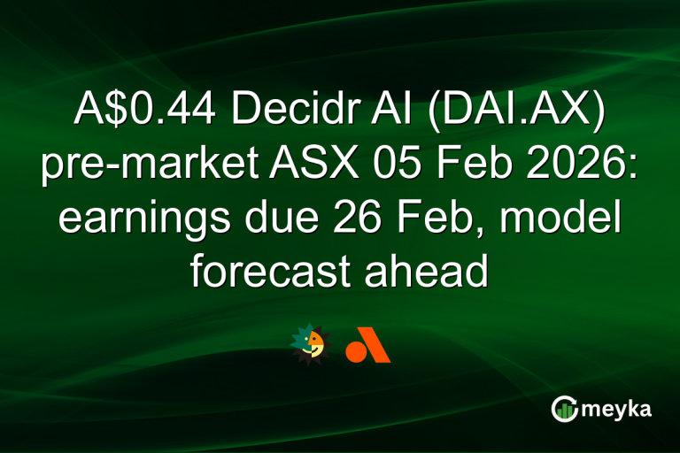 A$0.44 Decidr AI (DAI.AX) pre-market ASX 05 Feb 2026: earnings due 26 Feb, model forecast ahead