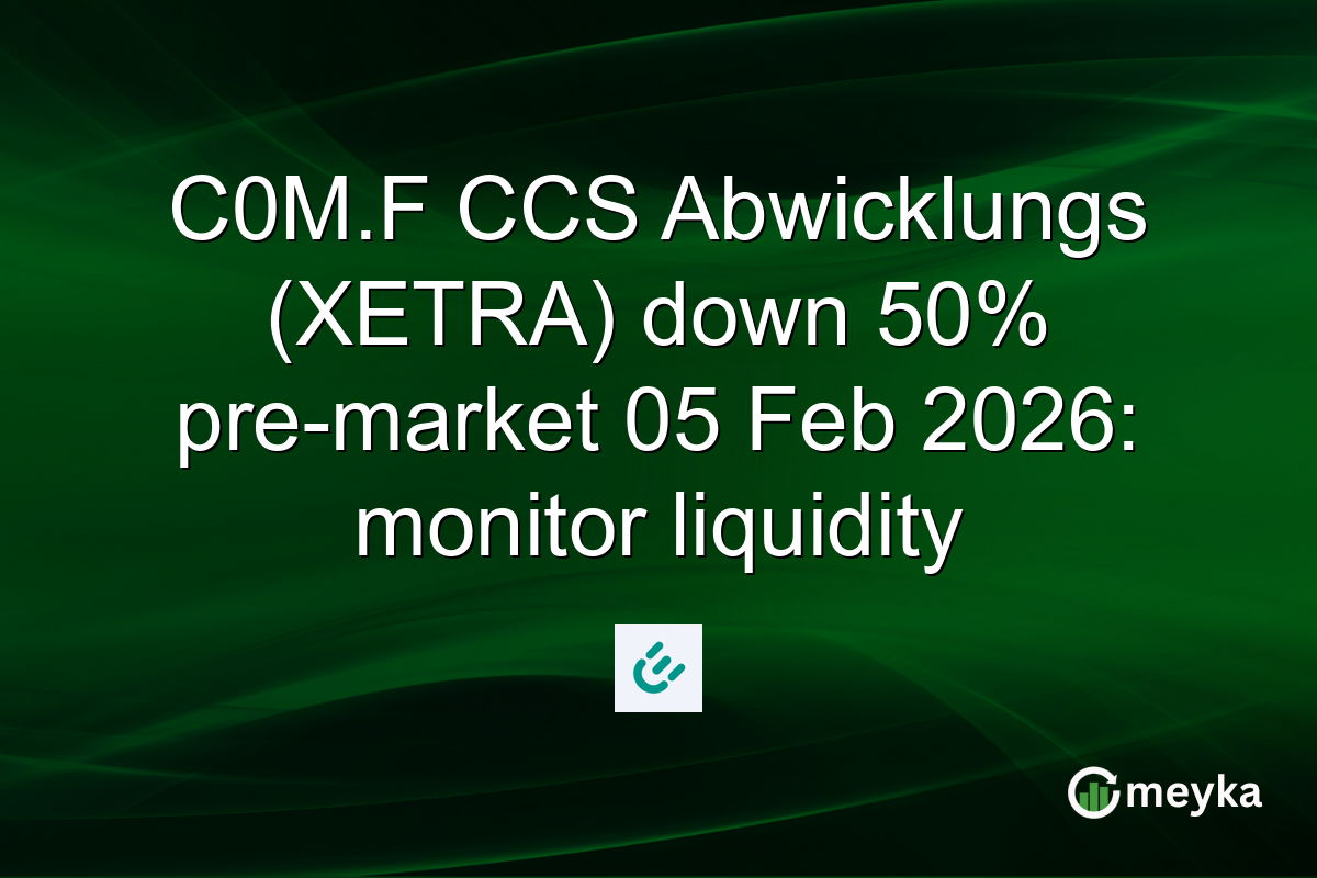 C0M.F CCS Abwicklungs (XETRA) down 50% pre-market 05 Feb 2026: monitor liquidity