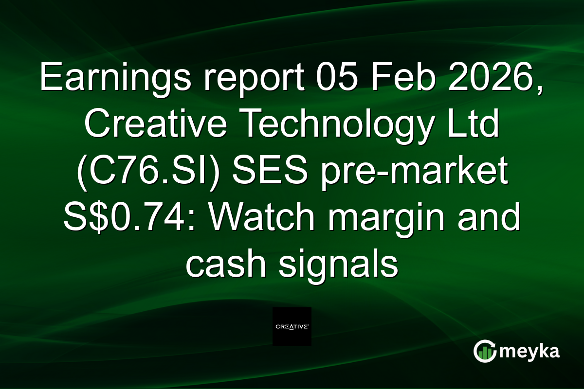 Earnings report 05 Feb 2026, Creative Technology Ltd (C76.SI) SES pre-market S$0.74: Watch margin and cash signals