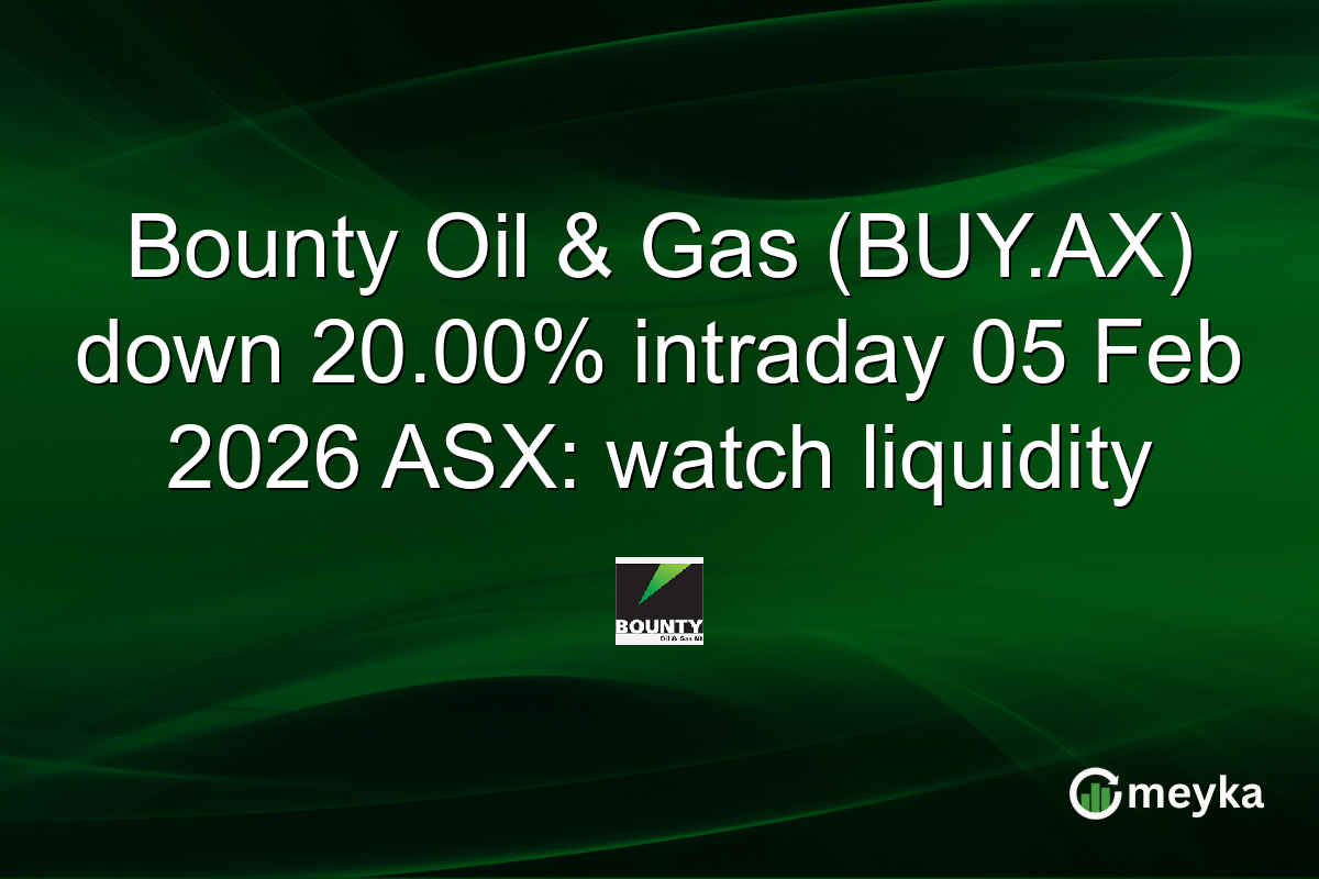 Bounty Oil & Gas (BUY.AX) down 20.00% intraday 05 Feb 2026 ASX: watch liquidity
