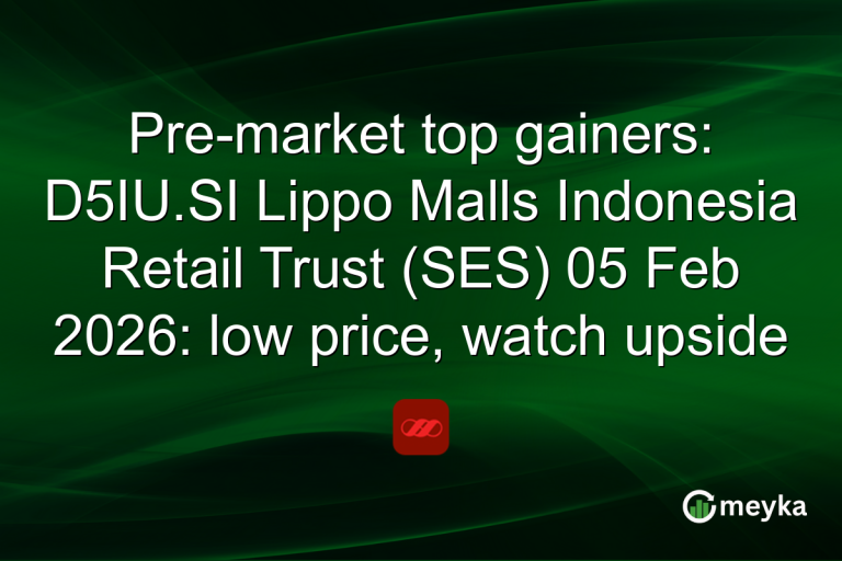 Pre-market top gainers: D5IU.SI Lippo Malls Indonesia Retail Trust (SES) 05 Feb 2026: low price, watch upside